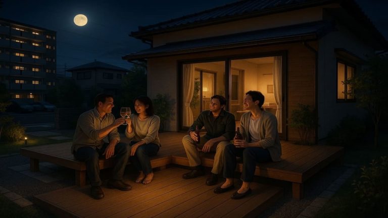 大阪府の住宅に施工されたウッドデッキイメージ