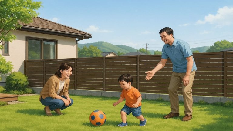 奥州市の住宅に施工された目隠しフェンスイメージ