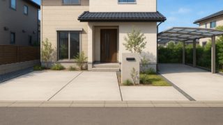 太田市の住宅に施工されたおしゃれで安い外構イメージ