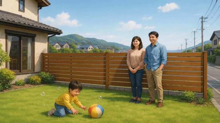 小樽市の住宅に施工された目隠しフェンスイメージ