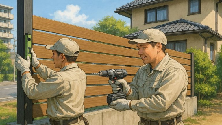 大津市の住宅に施工された目隠しフェンスイメージ