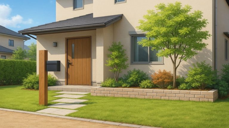 小山市の住宅に施工されたおしゃれで安い外構イメージ