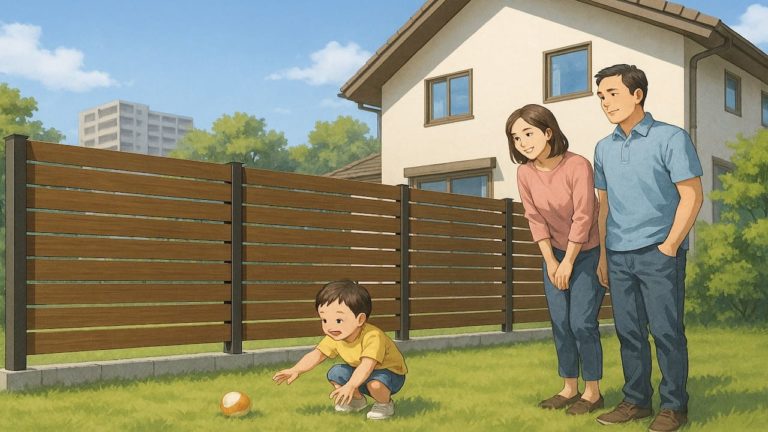 相模原市の住宅に施工された目隠しフェンスイメージ