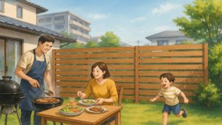 西条市の住宅に施工された目隠しフェンスイメージ