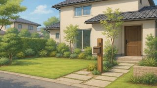 西条市の住宅に施工されたおしゃれで安い外構イメージ