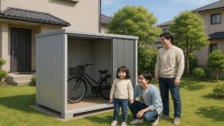 埼玉県の住宅に施工された屋外用物置イメージ