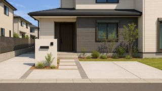 埼玉県の住宅に施工されたおしゃれで安い外構イメージ