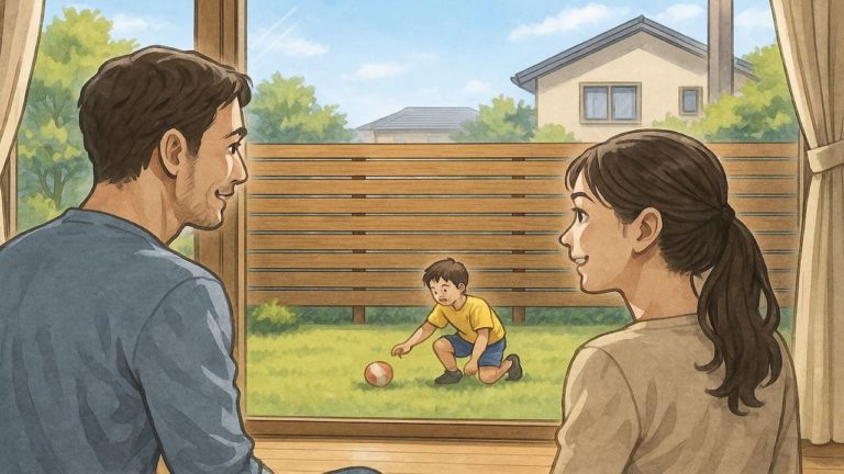 坂戸市の住宅に施工された目隠しフェンスイメージ