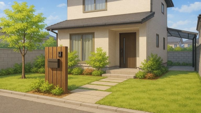 坂井市の住宅に施工されたおしゃれで安い外構イメージ