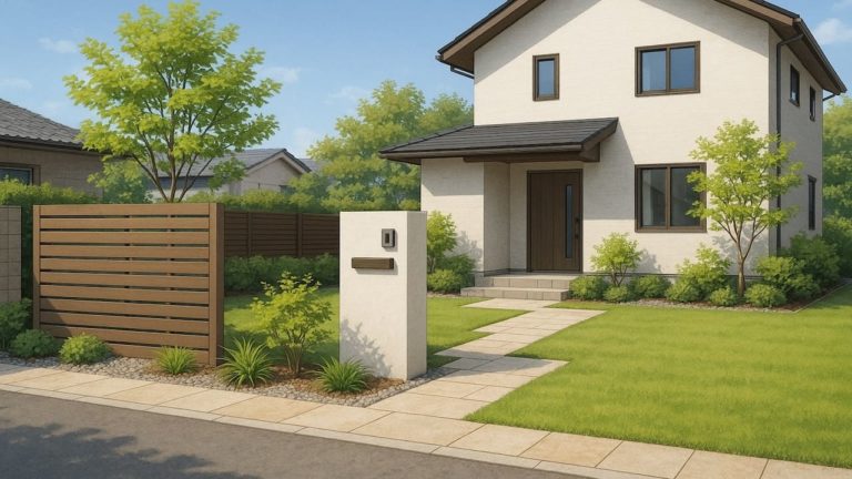 堺市の住宅に施工されたおしゃれで安い外構イメージ