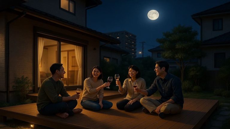 堺市の住宅に施工されたウッドデッキイメージ