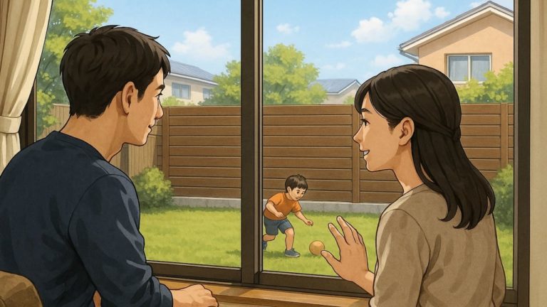 佐倉市の住宅に施工された目隠しフェンスイメージ