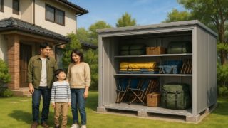 佐倉市の住宅に施工された屋外用物置イメージ