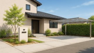 【佐野市】外構を安くてもおしゃれに映えさせるコツ 佐野市の住宅に施工されたおしゃれで安い外構イメージ