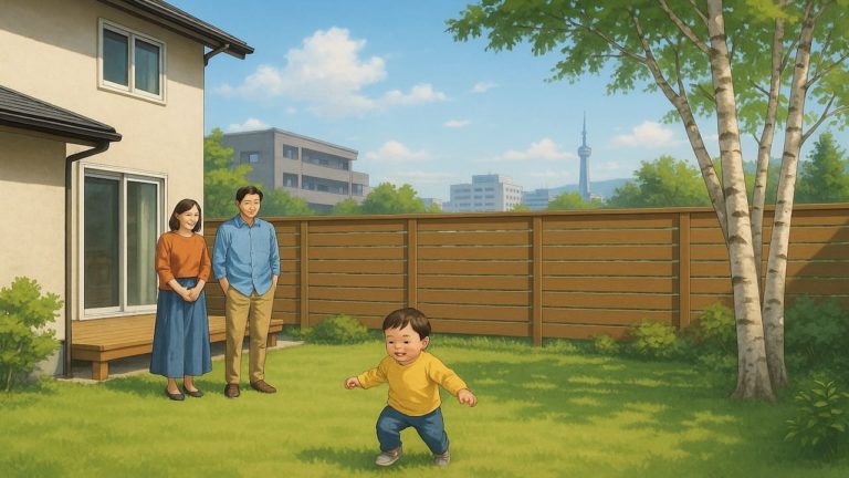 札幌市の住宅に施工された目隠しフェンスイメージ