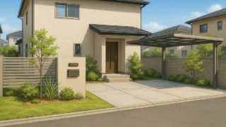 【佐世保市】外構を安くてもおしゃれに叶えるコスパ発想 佐世保市の住宅に施工されたおしゃれで安い外構イメージ