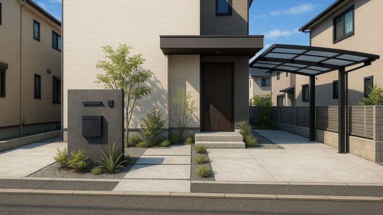 仙台市の住宅に施工されたおしゃれで安い外構イメージ