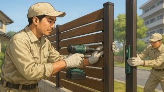 瀬戸市の住宅に施工された目隠しフェンスイメージ