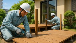 瀬戸市の住宅に施工されたウッドデッキイメージ