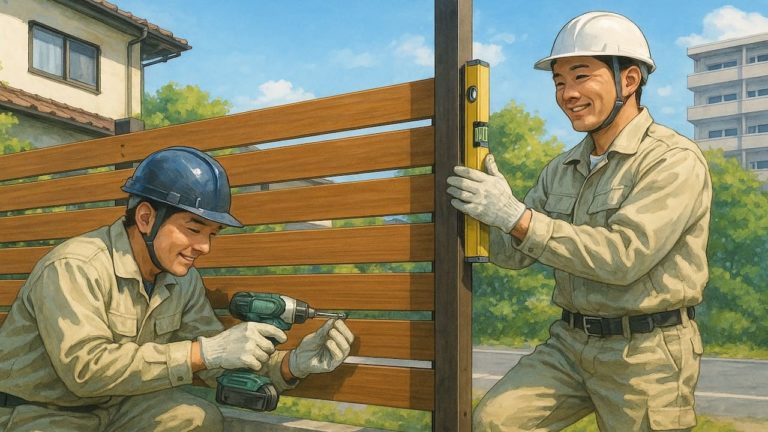 滋賀県の住宅に施工された目隠しフェンスイメージ