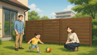 島根県の住宅に施工された目隠しフェンスイメージ