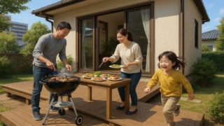 島根県の住宅に施工されたウッドデッキイメージ