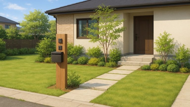 下野市の住宅に施工されたおしゃれで安い外構イメージ