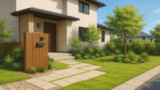 【静岡県】安いのにおしゃれな外構で選ばれる植栽イメージ 静岡県の住宅に施工されたおしゃれで安い外構イメージ