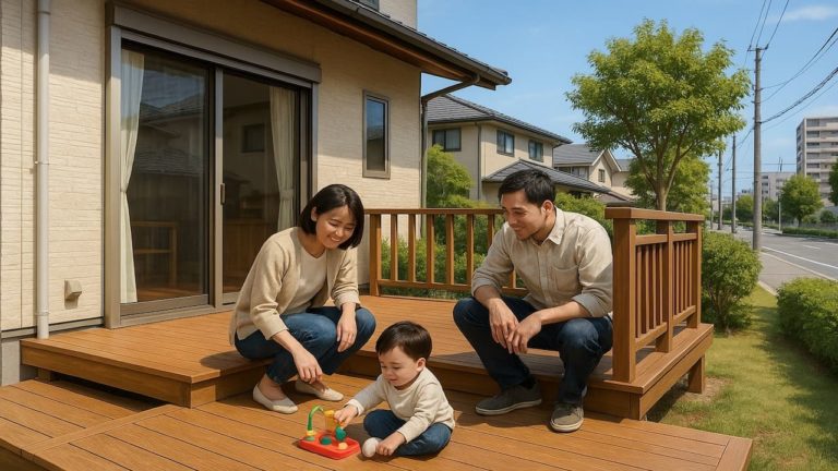 静岡県の住宅に施工されたウッドデッキイメージ