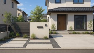 湘南の住宅に施工されたおしゃれで安い外構イメージ