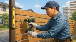 杉並区の住宅に施工された目隠しフェンスイメージ