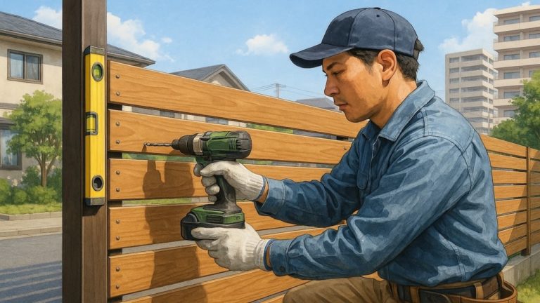 杉並区の住宅に施工された目隠しフェンスイメージ