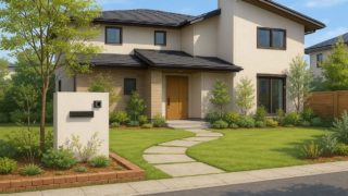 吹田市の住宅に施工されたおしゃれで安い外構イメージ