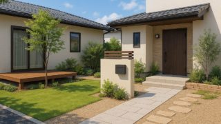 【立川市】外構を安くてもおしゃれに仕立てるラインの工夫 立川市の住宅に施工されたおしゃれで安い外構イメージ