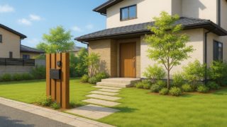 多治見市の住宅に施工されたおしゃれで安い外構イメージ