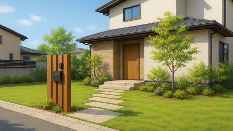 多治見市の住宅に施工されたおしゃれで安い外構イメージ