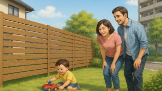 高浜市の住宅に施工された目隠しフェンスイメージ