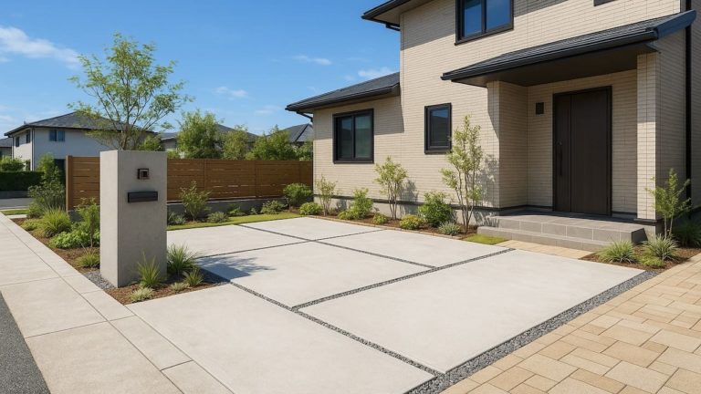 高浜市の住宅に施工されたおしゃれで安い外構イメージ