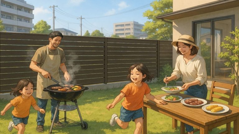 高松市の住宅に施工された目隠しフェンスイメージ