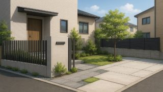 高岡市の住宅に施工されたおしゃれで安い外構イメージ