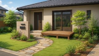 宝塚市の住宅に施工されたおしゃれで安い外構イメージ