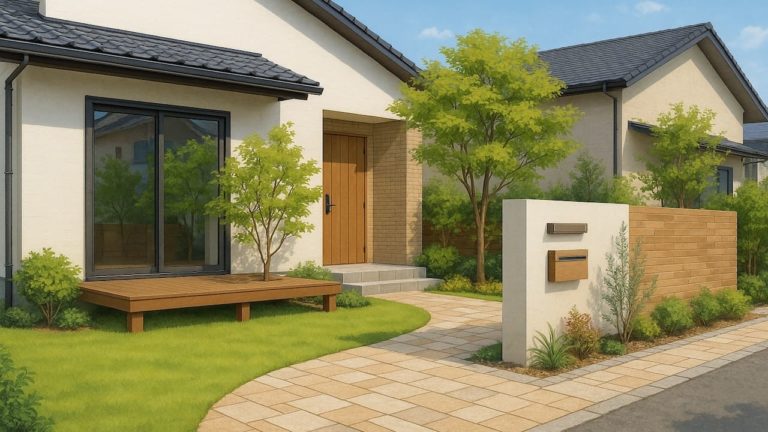 高砂市の住宅に施工されたおしゃれで安い外構イメージ