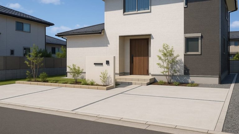 高崎市の住宅に施工されたおしゃれで安い外構イメージ