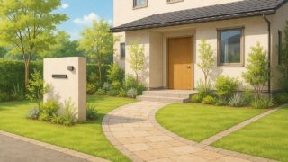 高槻市の住宅に施工されたおしゃれで安い外構イメージ