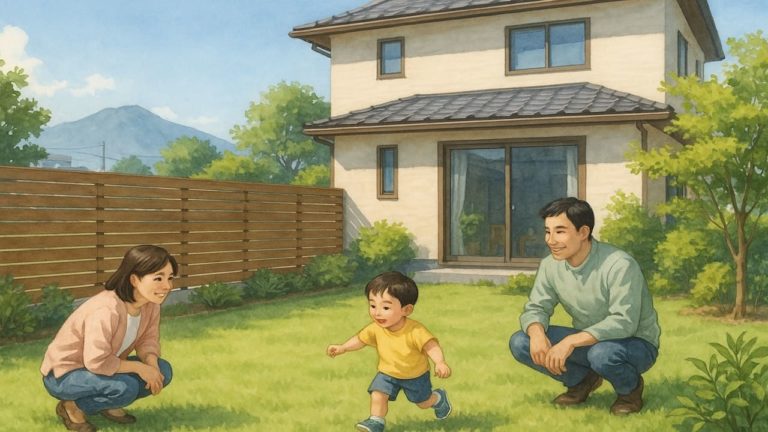 滝沢市の住宅に施工された目隠しフェンスイメージ