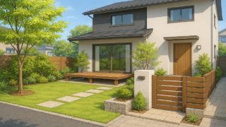 多摩市の住宅に施工されたおしゃれで安い外構イメージ