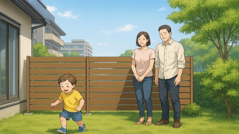 田辺市の住宅に施工された目隠しフェンスイメージ