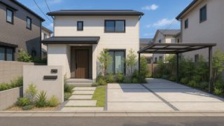 田辺市の住宅に施工されたおしゃれで安い外構イメージ