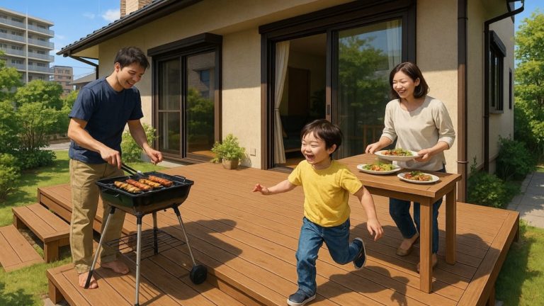 田辺市の住宅に施工されたウッドデッキイメージ
