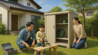 【栃木県】物置設置工事の価格ガイド|おすすめ業者を紹介 栃木県の住宅に施工された屋外用物置イメージ